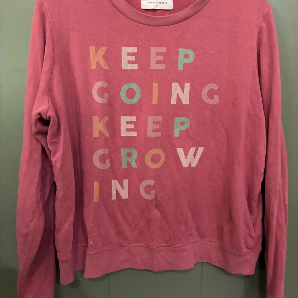 Sol Angeles Pink Motivational Crew Neck Sweater